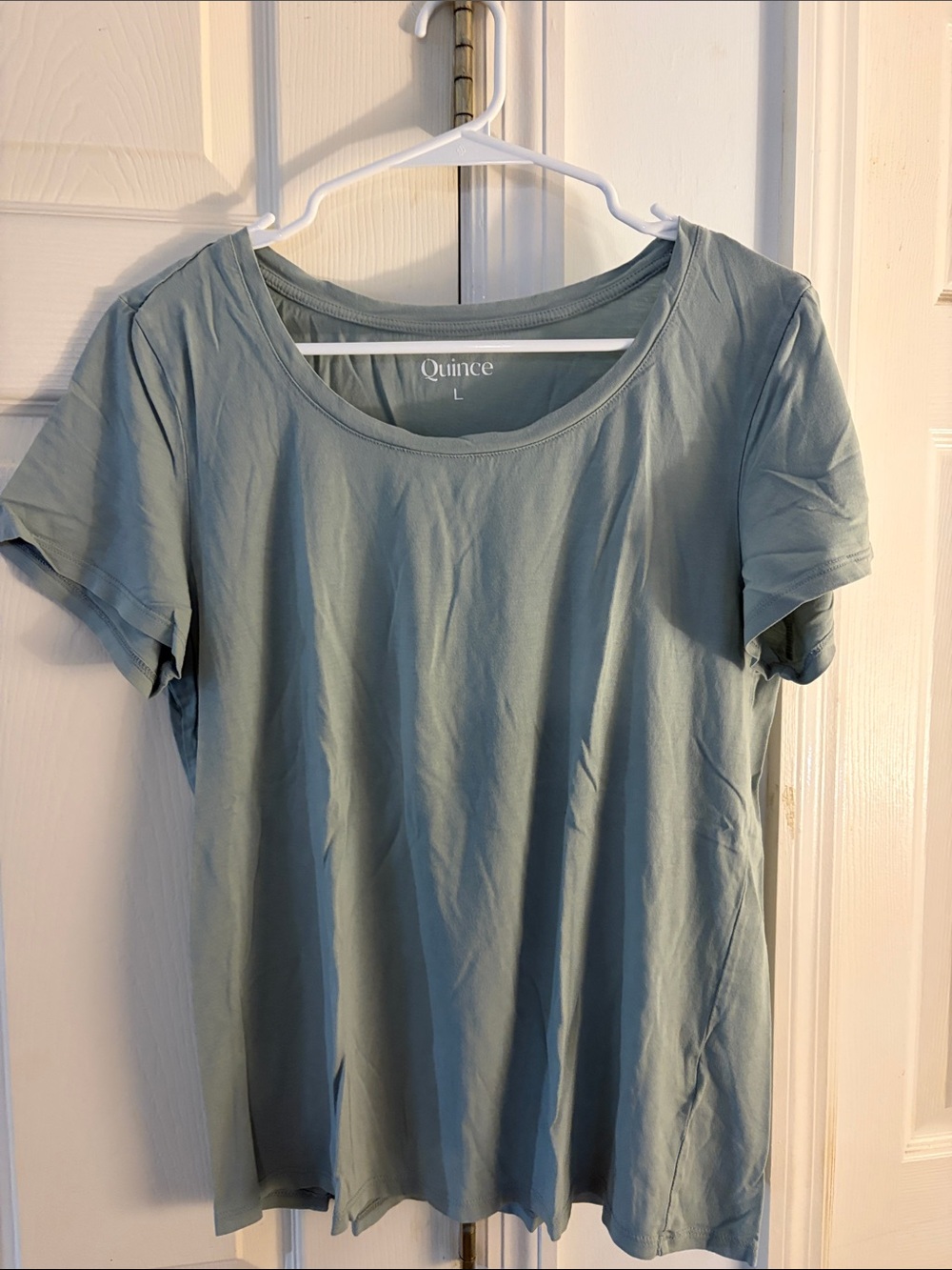 Quince Short Sleeve Scoop Neck Tee in Light Sage